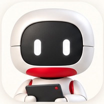 Sibby Admin robot with a red accent and tablet