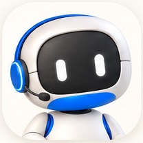 Sibby Reception robot with a blue headset